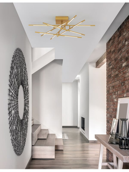 Natynkowa lampa sypialniana Bell metalowa LED 48W 3000K złota