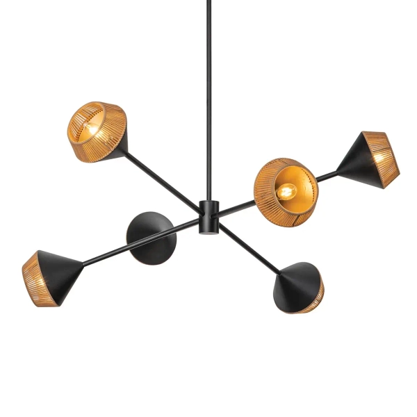 Designerska wisząca lampa Daphne ALM-DAPHNE6-MB nad stół czarny