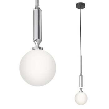 Nowoczesna lampa do biura Ero I szklana kula biała chrom