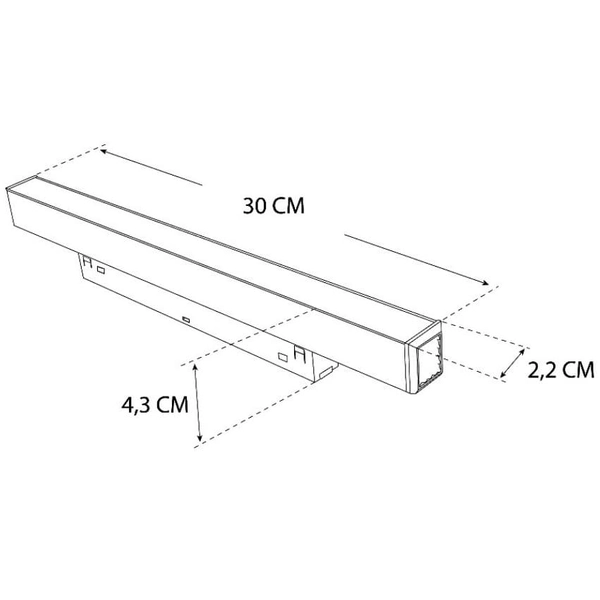 Lampa liniowa do szyn magnetycznych 3-fazowych 470 Domeno LED 12W 4000K czarna
