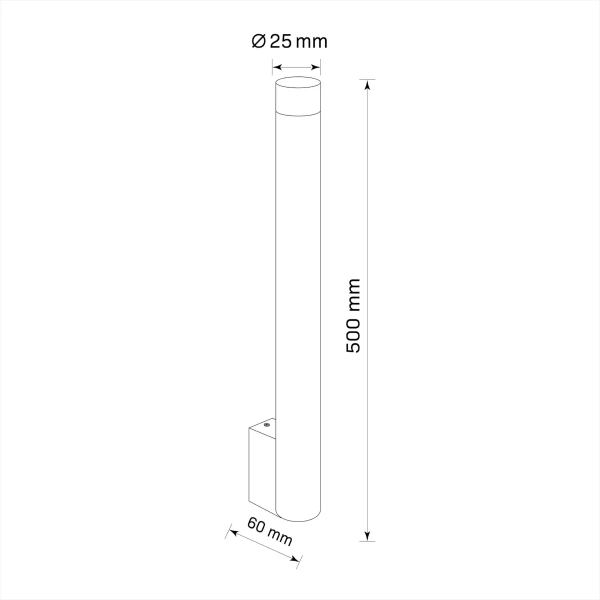 Kinkiet ścienny tuba Glam 326812 metalowy do jadalni czarny