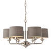 Wisząca lampa do salonu Highclere 94381 Endon z abażurami szara nikiel