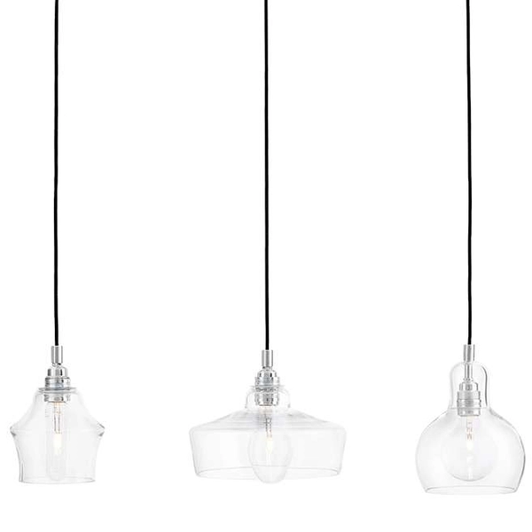 LAMPA wisząca LONGIS 10521309 Kaspa szklana OPRAWA zwis LISTWA sufitowa przezroczysta