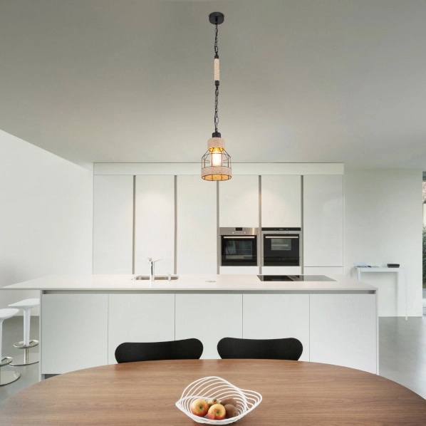 Loftowa LAMPA wisząca HALIA 15674H Globo okrągła OPRAWA metalowy ZWIS kopuła na łańcuchu brązowa czarna