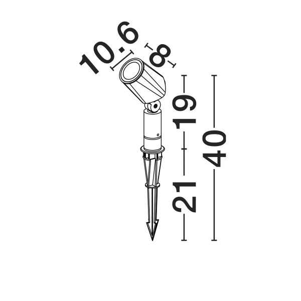 Wbijany słupek regulowany ruchomy TRASERA LE75162 IP65 czarny