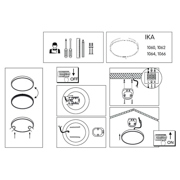 Podwójna plafoniera Ika 1066 Brosline LED 40W 3000K IP54 circles biały
