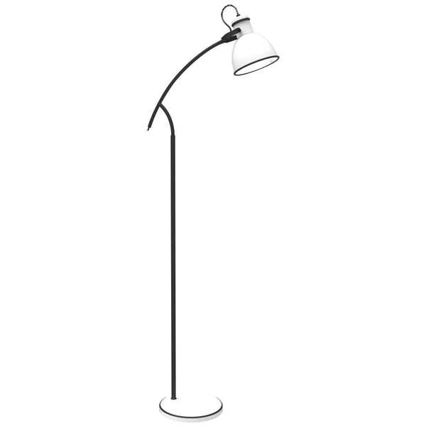 Lampa podłogowa ZUMBA 51-72108 retro reflektorek regulowany biały czarny