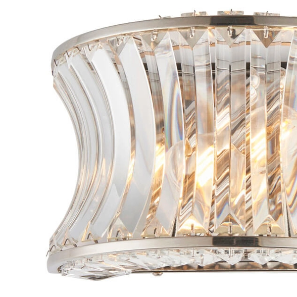 Półokrągły kinkiet ścienny L&-1104529 glamour srebrny przezroczysty