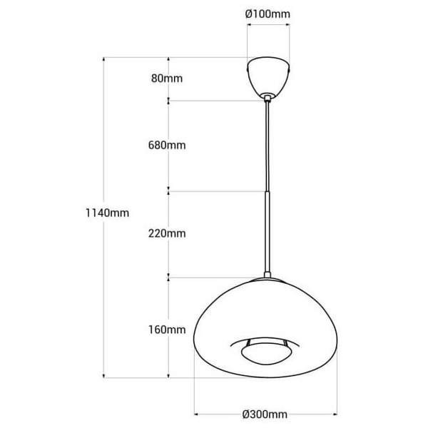 Zwisająca lampa do sypialni Zonda ABR-LSW-M Abruzzo połyskująca miedziana