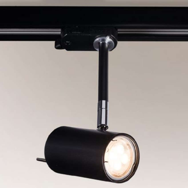 Reflektorowa LAMPA sufitowa FUSSA 6602 Shilo regulowana tuba OPRAWA metalowa do systemu szynowego 3-fazowego czarna