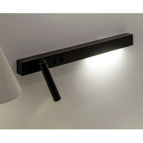 Loftowa LAMPA ścienna VK/04230/B/W/60/L MDECO regulowana OPRAWA reflektorek LED 15W kinkiet czarny