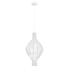 Jedwabna wisząca lampa NERELDO LE45308 japandi do salonu biała