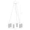 Wisząca lampa do salonu Vico 2512323003 metalowe tuby czarne