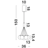 Wisząca lampa loftowa Abala LE43309 LED 49W 3000K czarna biała