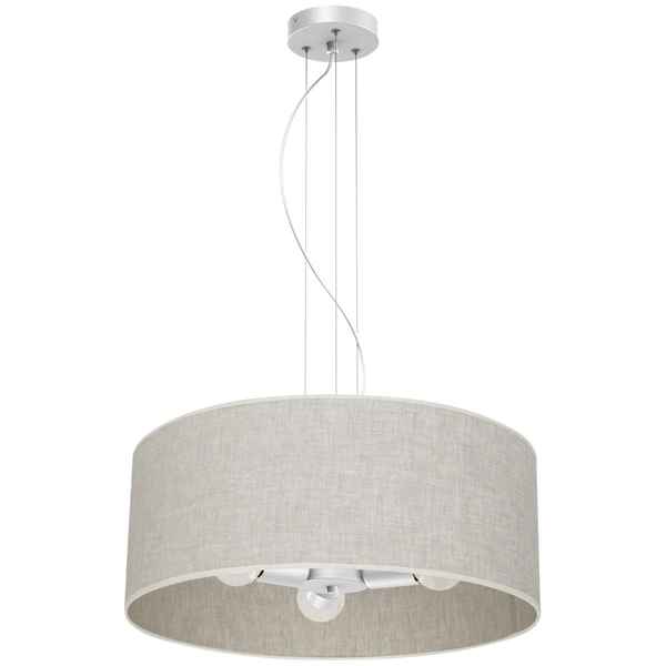 Wisząca lampa salonowa okrągła Lino MLP7501 Milagro metalowa lniana biała