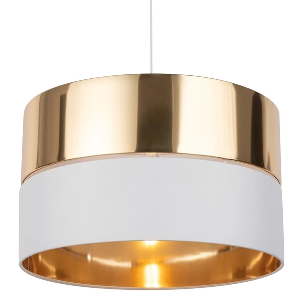 Lampa glamour wisząca Hilton 4771 TK Lighting z tkaniny biała złota