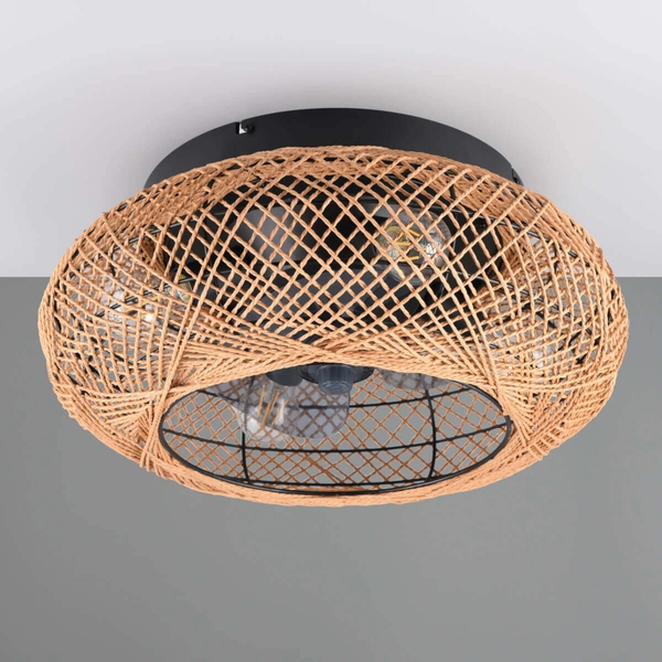 Ekologiczna lampa sufitowa Lillesand R67302126 wentylator brązowy