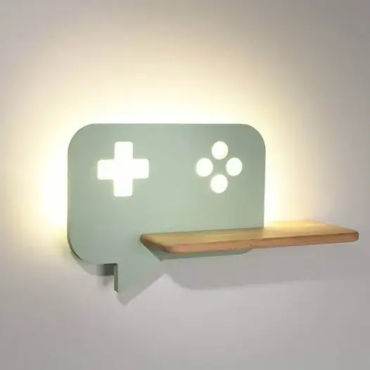 Drewniana lampa ścienna CONSOLE 21-75680 LED 5W 4000K półka miętowa