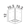 Kwadratowa lampa sufitowa TRAVONO LE75180 LED 10W 3000K IP65 szary