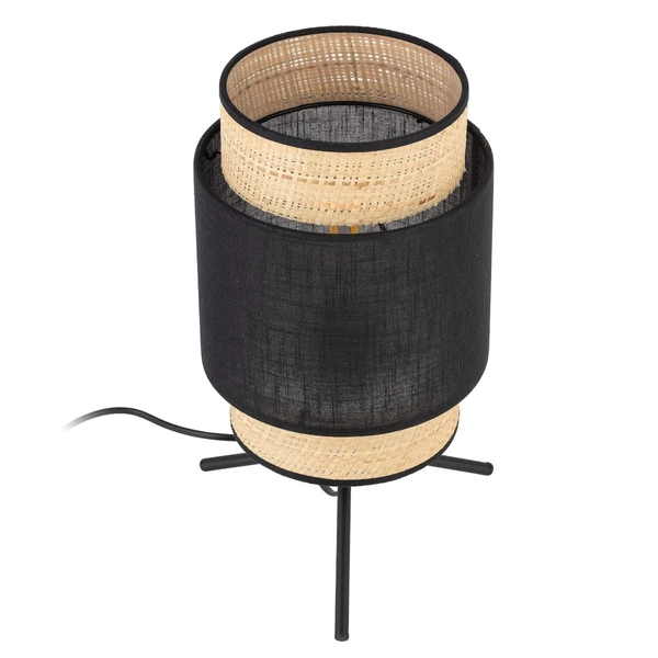 Lampka nocna okrągła rustykalna Boho 5536 TK Lighting słomkowa czarna