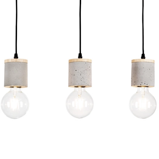 Lampa wisząca CESAR 1899374 betonowa kaskada zwis szary drewno