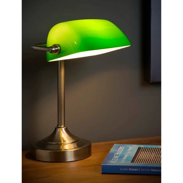 Szklana lampka stołowa BANKER 17504/01/03 Lucide regulowana brązowy zielony