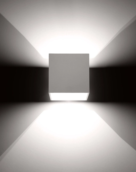 Kinkiet LAMPA ścienna SL.0059 metalowa OPRAWA przyścienna kostka cube biała