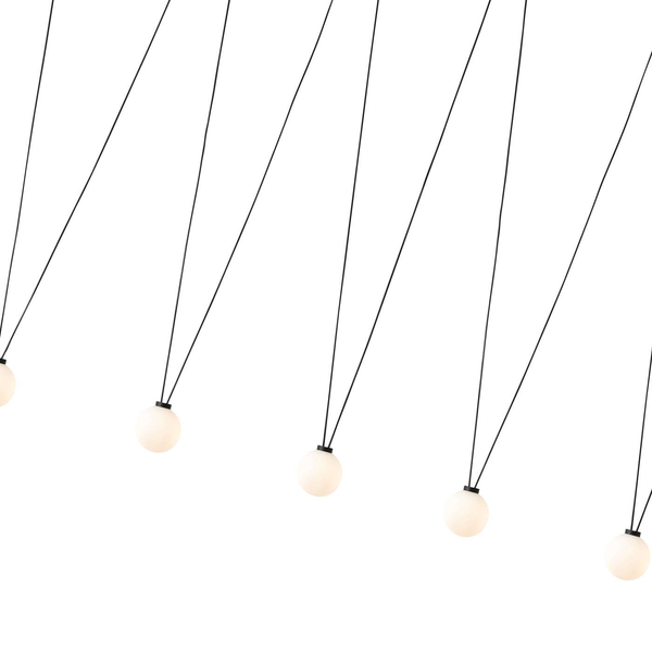 Loftowa LAMPA wisząca Movo VII Orlicki Design loftowa OPRAWA kule ZWIS szklany czarny biały