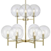 Żyrandol LAMPA wisząca CROWN 107920 Markslojd loftowa OPRAWA skandynawski ZWIS szklane kule balls sticks mosiądz przezroczyste