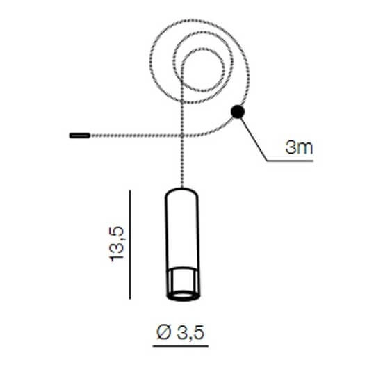 Przewód 3m Ziko AZ3115 Azzardo moduł wiszący z oprawą E27 czarny