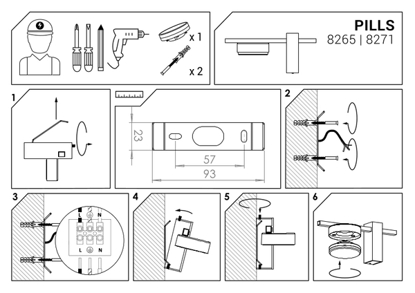 LAMPA ścienna PILLS 8271 Nowodvorski metalowa OPRAWA loftowy kinkiet biały
