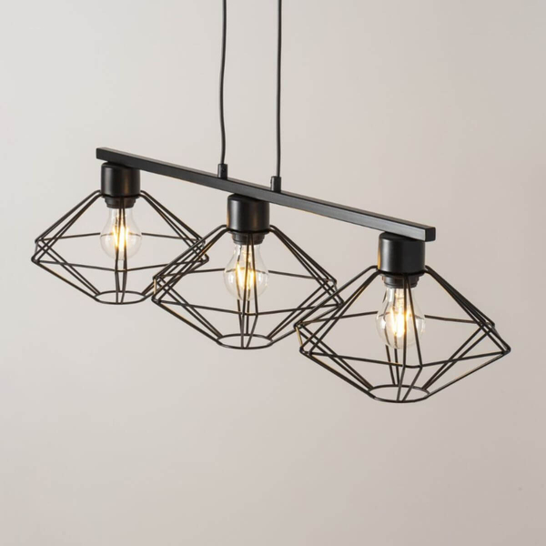 Wisząca lampa salonowa Vario do przedpokoju drut czarna