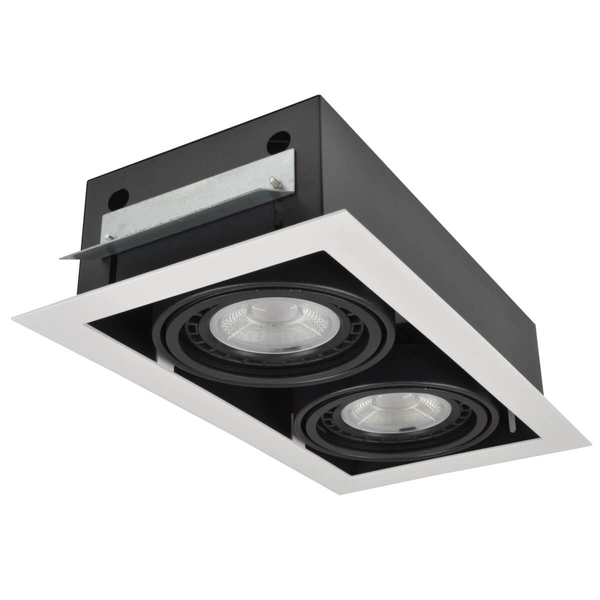 Dwupunktowa lampa sufitowa Nova AZ2877 do zabudowy biała czarna