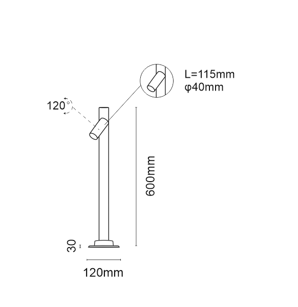 Ogrodowa lampa stojąca Gosen 9909 Shilo reflektorowa IP54 antracyt