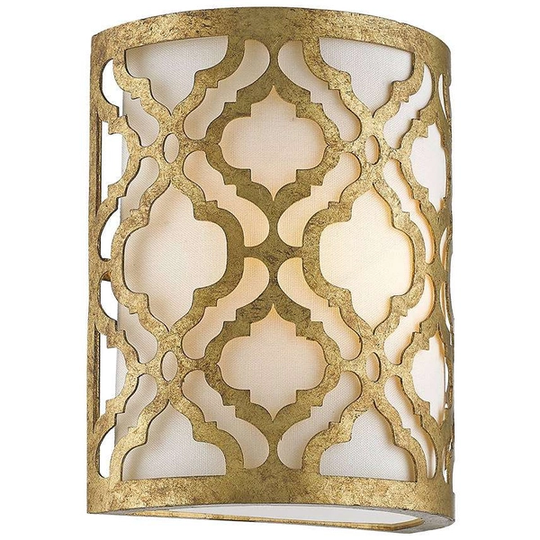 Kinkiet LAMPA ścienna GN-ARABELLA1 Elstead GILDED NOLA klasyczna OPRAWA abażurowa wzory złote białe