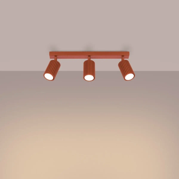 Nasufitowa lampa KARBON SL.1638 tubki potrójne czerwone