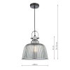 Industrialna wisząca lampa Rhode RHO8610 ryflowana chrom przydymiona