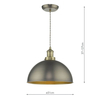 Lampa wisząca kopuła Governor GOV0161 do salonu chrom mosiądz