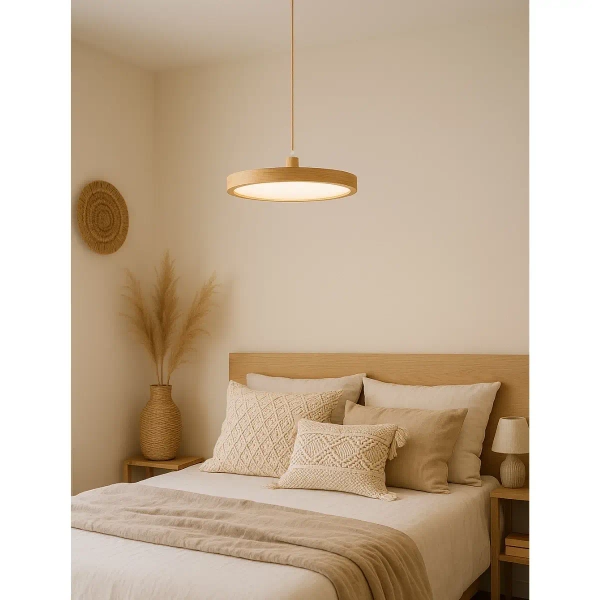 Lampa wisząca do jadalni Woody LWWOOD LED 18W 3000K drewniana