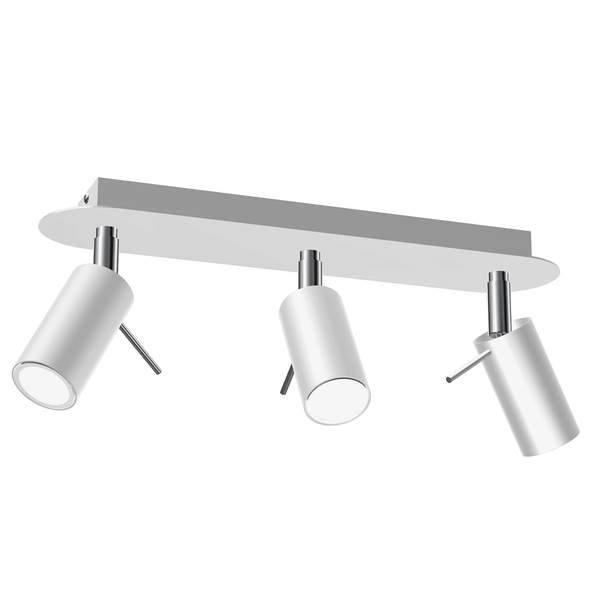 Kierunkowa lampa sufitowa Preston reflektorki białe chrom