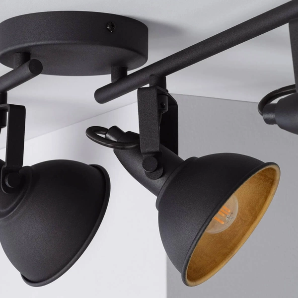 Wielopunktowa lampa sufitowa Retro ABR-RRO-C-4XE14 Abruzzo czarny złoty