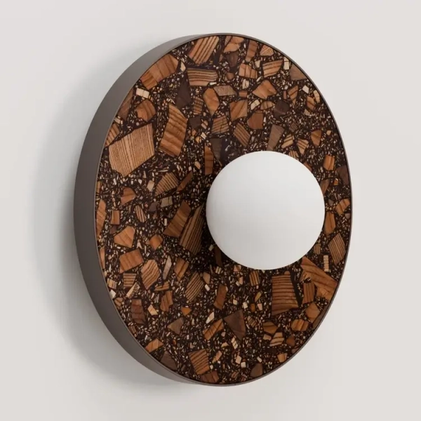 Ścienna lampa do sypialni LEGRA 21412106 lastryko kula IP44 brązowa biała