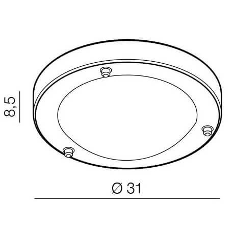 Okrągły plafon łazienkowy UMBRA AZ1597 Azzardo IP44 srebrny