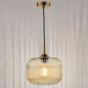 Szklana lampa wisząca do salonu Demarius DEM0106 bursztynowa