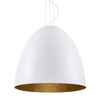 Pokojowa lampa wisząca Egg 9023 biała kopuła nad stolik do salonu