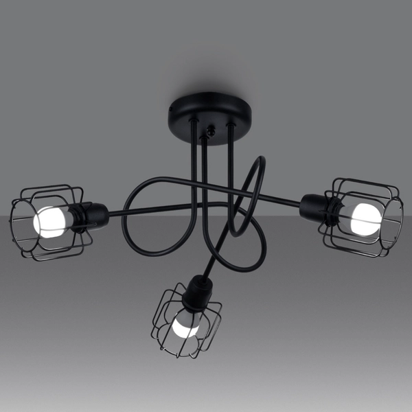 Żyrandol loftowy Beluci SL.1118 Sollux regulacja kąta światła czarny