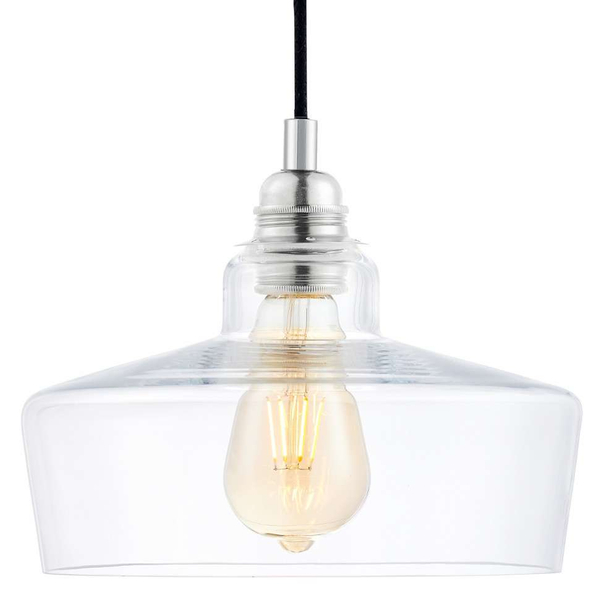Lofrowa LAMPA wisząca LONGIS 10526509 Kaspa szklana OPRAWA skandynawski ZWIS kaskada chrom przezroczysta czarna