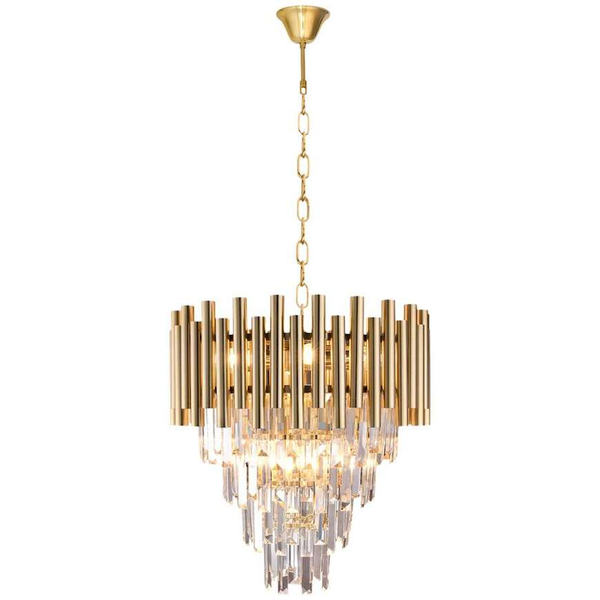 Dekoracyjna LAMPA wisząca MADISON ML5992 Milagro kryształowa OPRAWA glamour crystal ZWIS na łańcuchu złoty przezroczysty