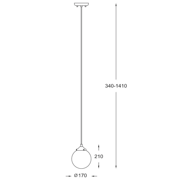 Wisząca lampa RIANO P0454-01D-F7AA szklana kula złota czarna biała