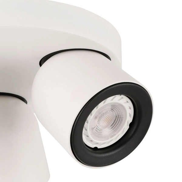 Sufitowa LAMPA plafon NUORA SPL-2855-3C-WH Italux okrągła OPRAWA metalowa regulowane reflektorki białe czarne